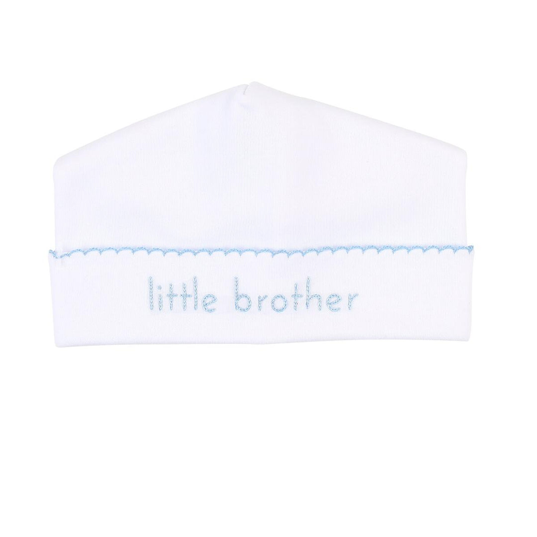 LITTLE BROTHER EMBROIDERED NEWBORN HAT