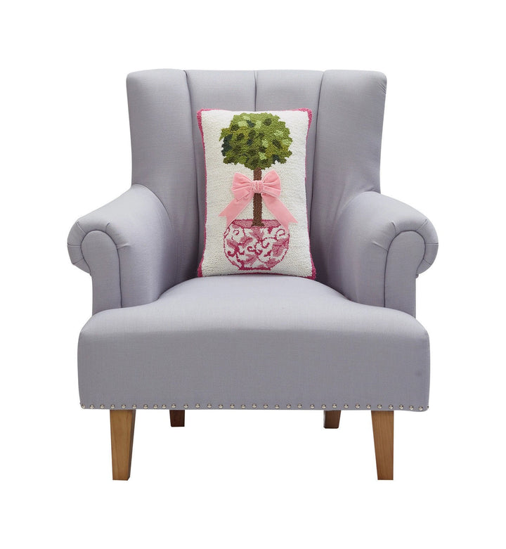 CHINOISERIE TOPIARY RIBBON HOOK PILLOW