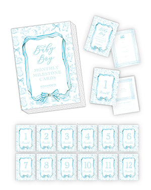 BLUE BABY TOILLE MILESTONE CARDS