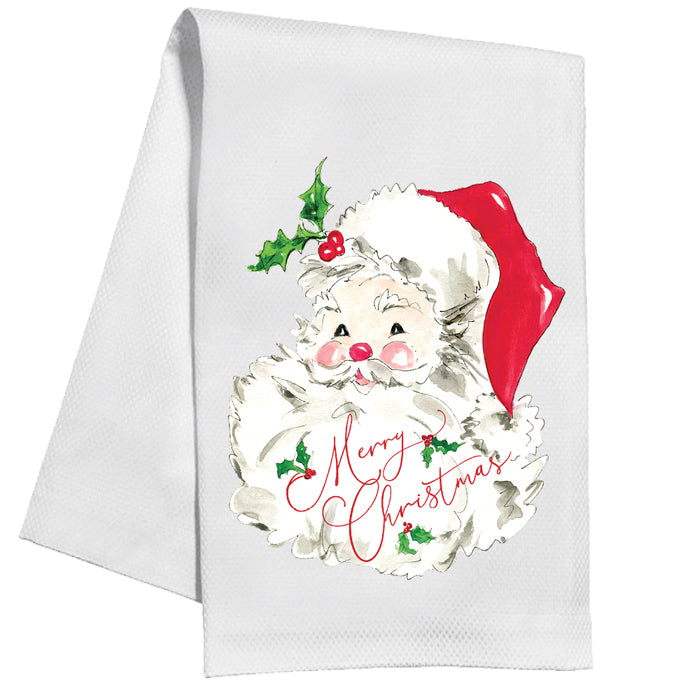 MERRY CHRISTMAS RED SANTA KITCHEN TOWEL