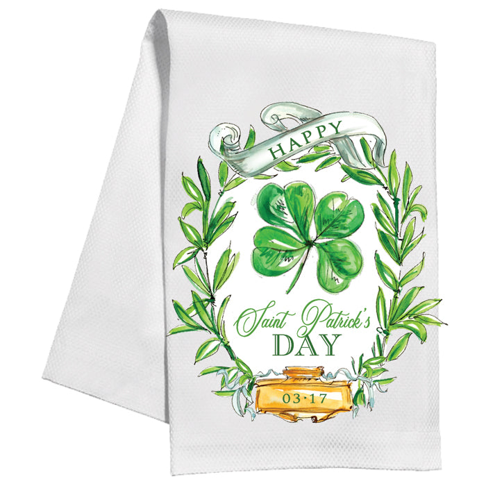 SHAMROCK & LAUREL HAPPY ST. PATRICK'S DAY KITCHEN TOWEL