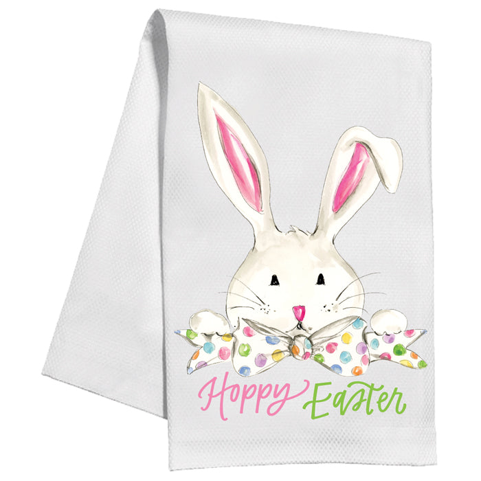 HAPPY EASTER BUNNY IN A BOW TIE KITCHEN TOWEL