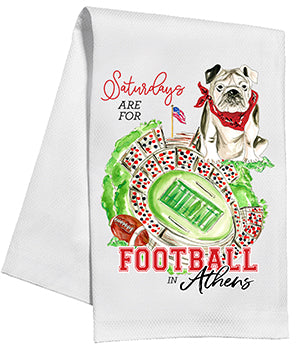 SATURDAYS ARE FOR FOOTBALL IN ATHENS KITCHEN TOWEL