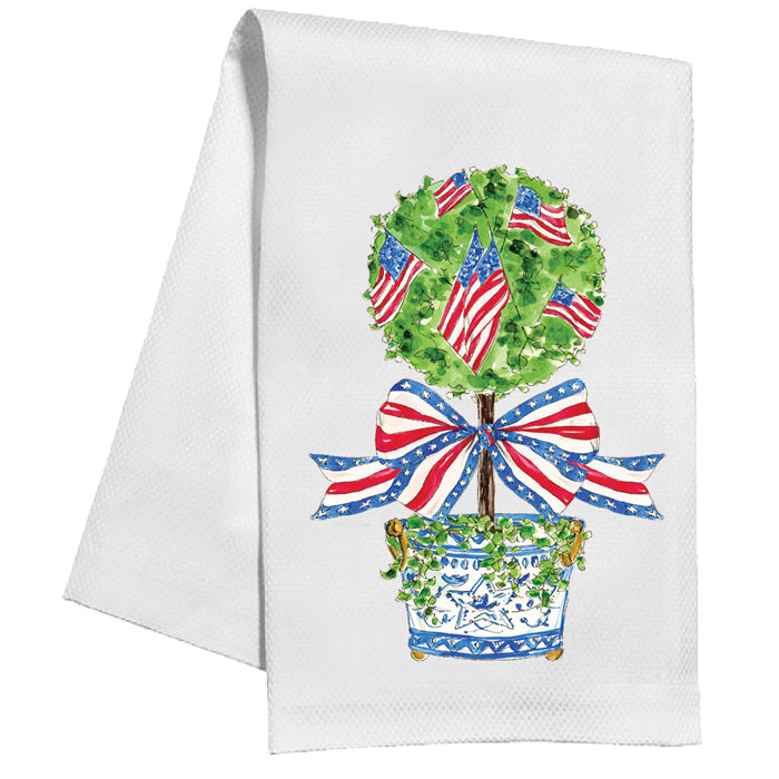 PATRIOTIC TOPIARY KITCHEN TOWEL