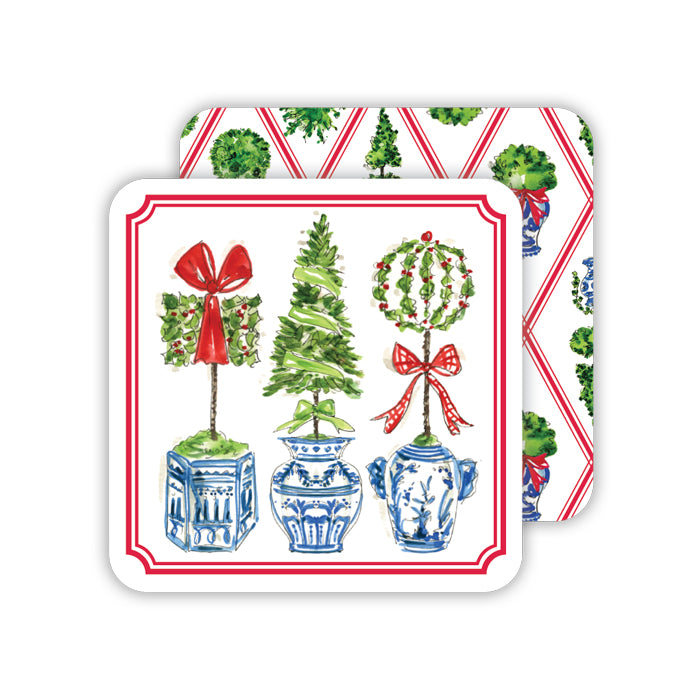 TRADITIONAL TOPIARY TRIO COASTER SET