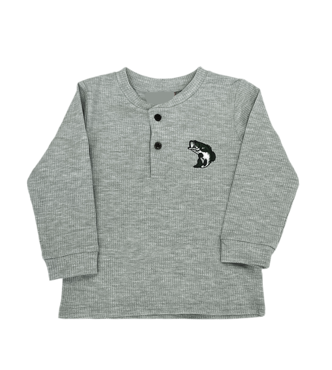 BASS FISH HENLEY LONG SLEEVE SHIRT