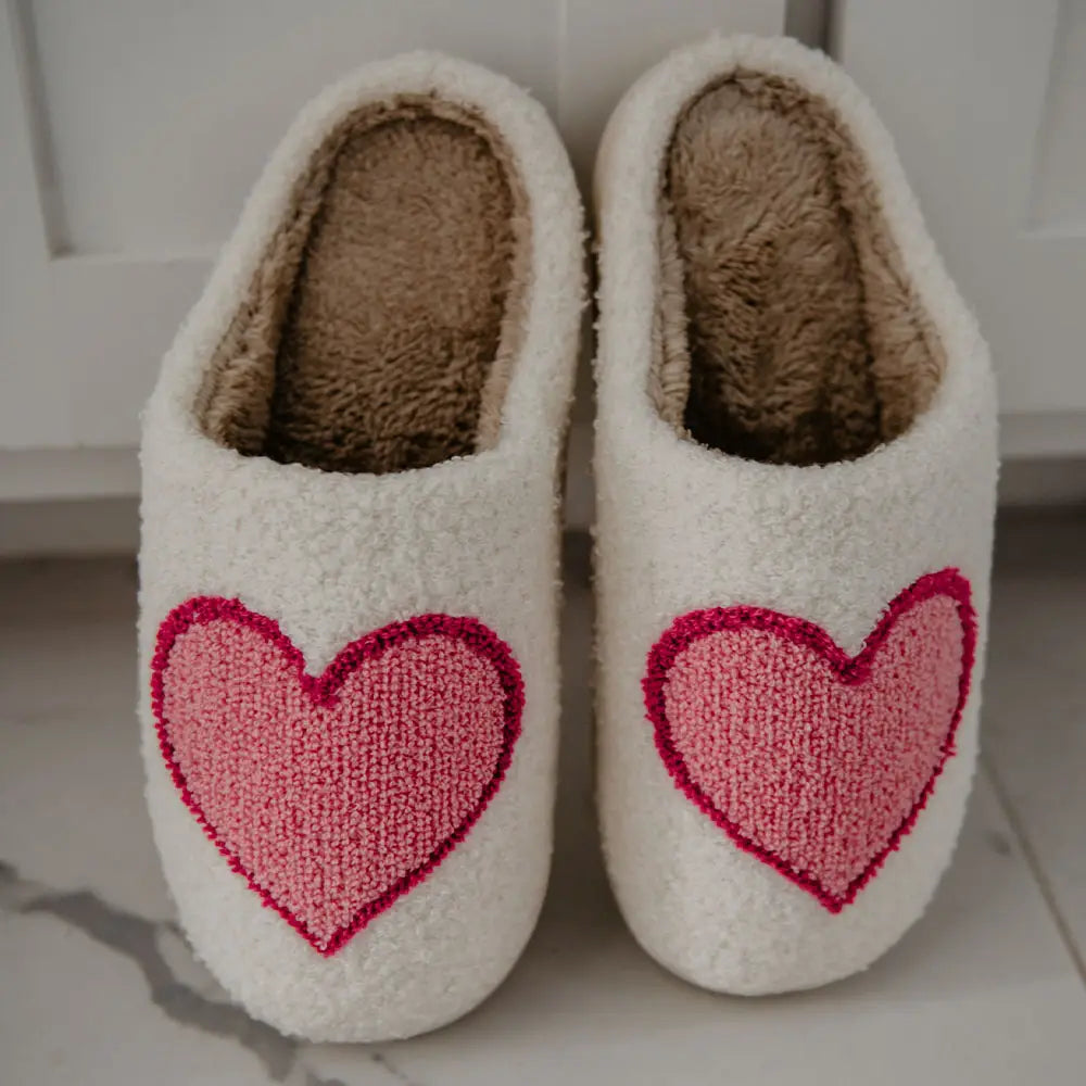 PINK HEART SLIPPERS