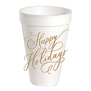 HAPPY HOLIDAYS STYROFOAM CUP