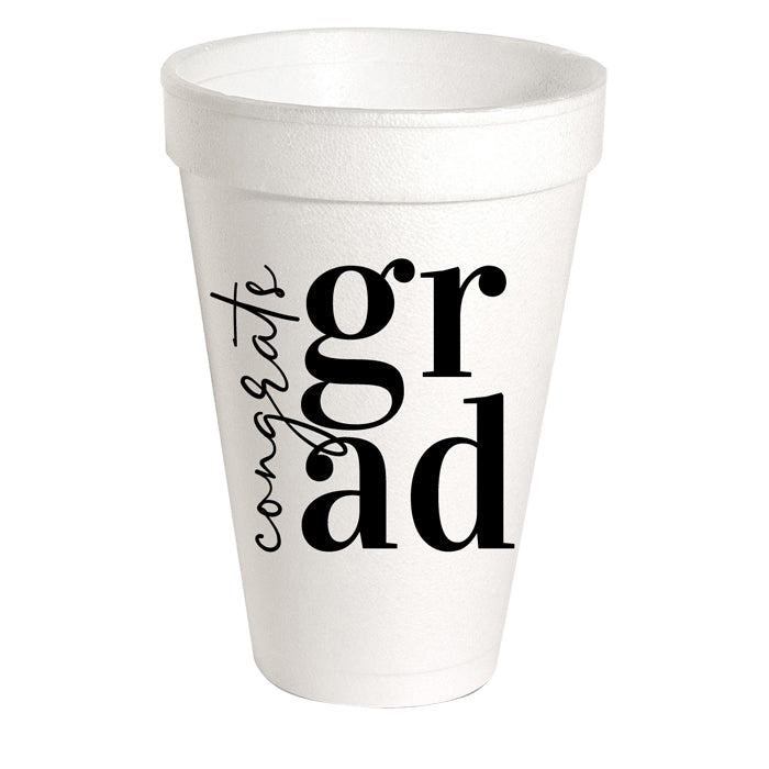 CONGRATS GRAD STYROFOAM CUPS