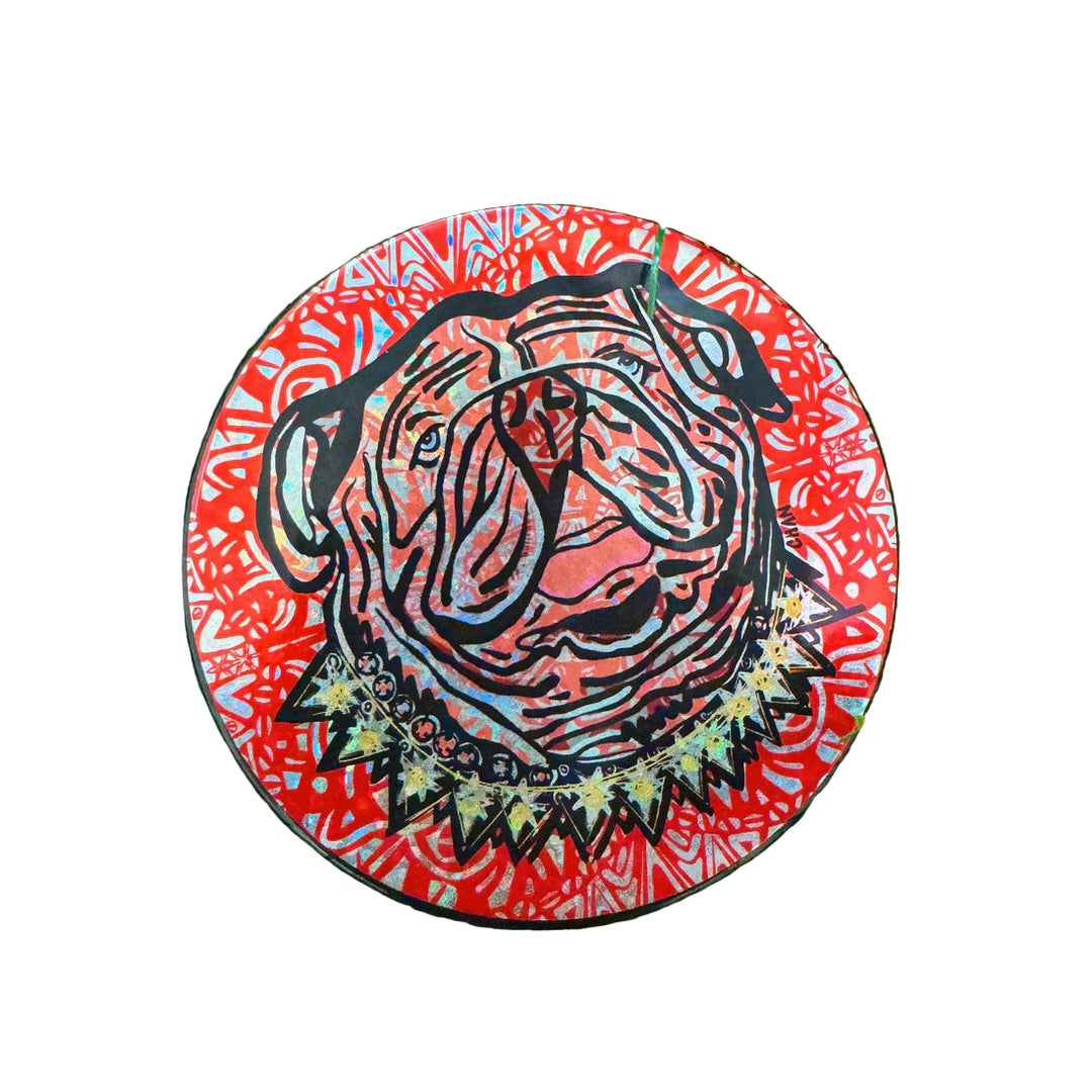 SPARKLY DAWG FACE GAME DAY BUTTON