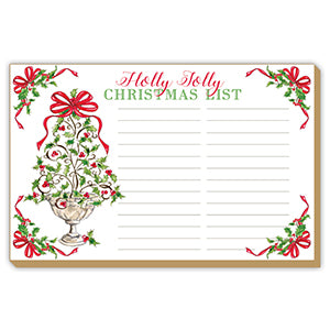 HOLLY JOLLY CHRISTMAS LIST HOLIDAY TOPIARY LUXE LARGE NOTEPAD