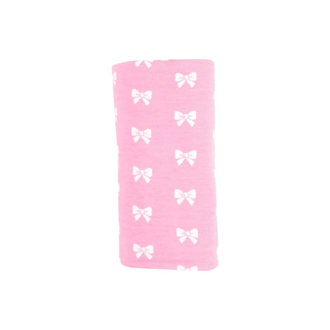 PINK BOWS SWADDLE BLANKET