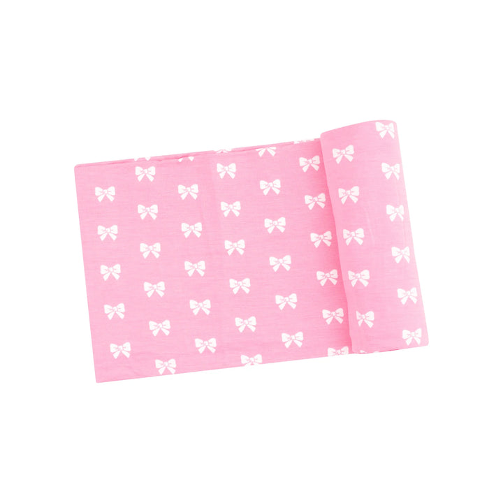 PINK BOWS SWADDLE BLANKET