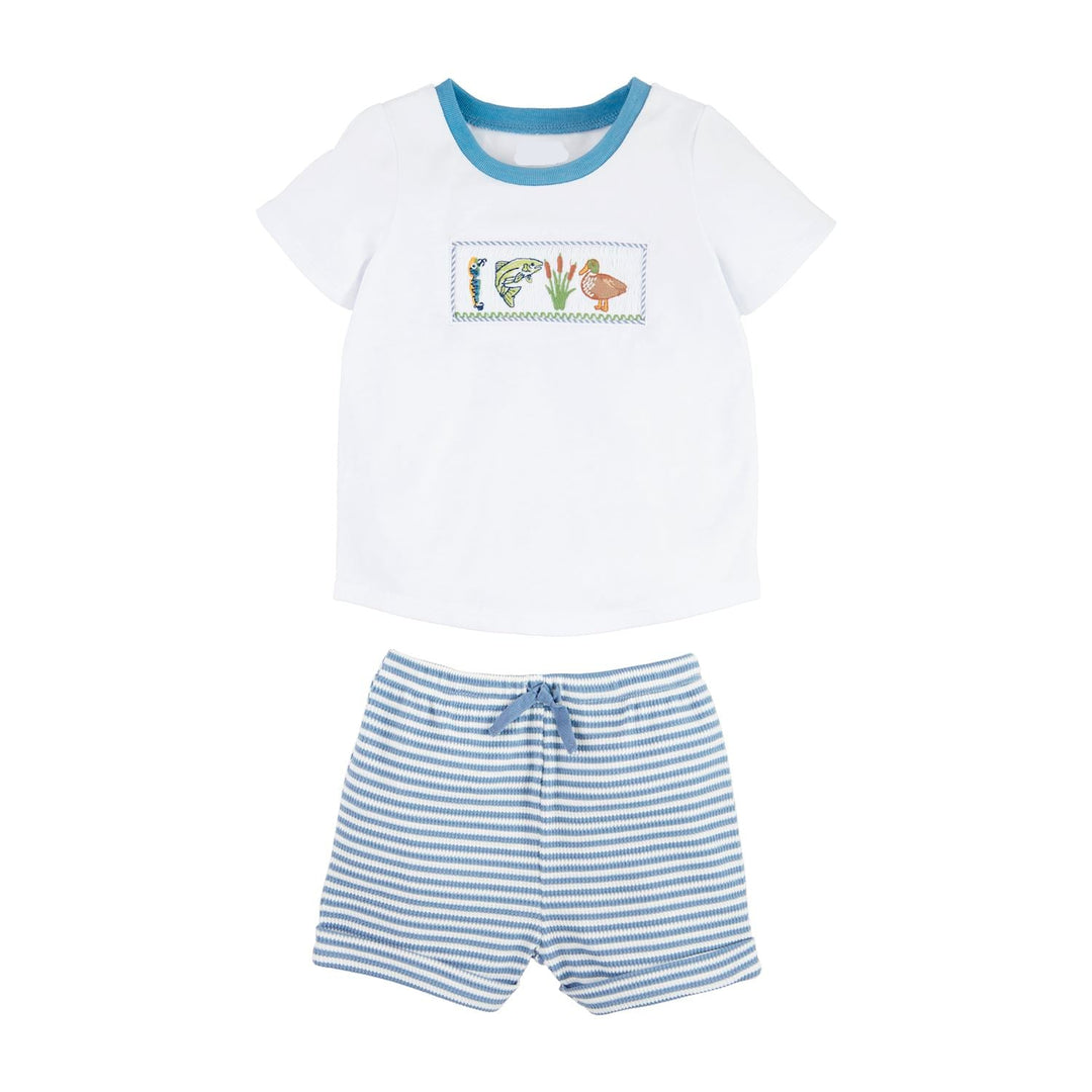 FISHING & HUNTING SMOCKED SHORT SET