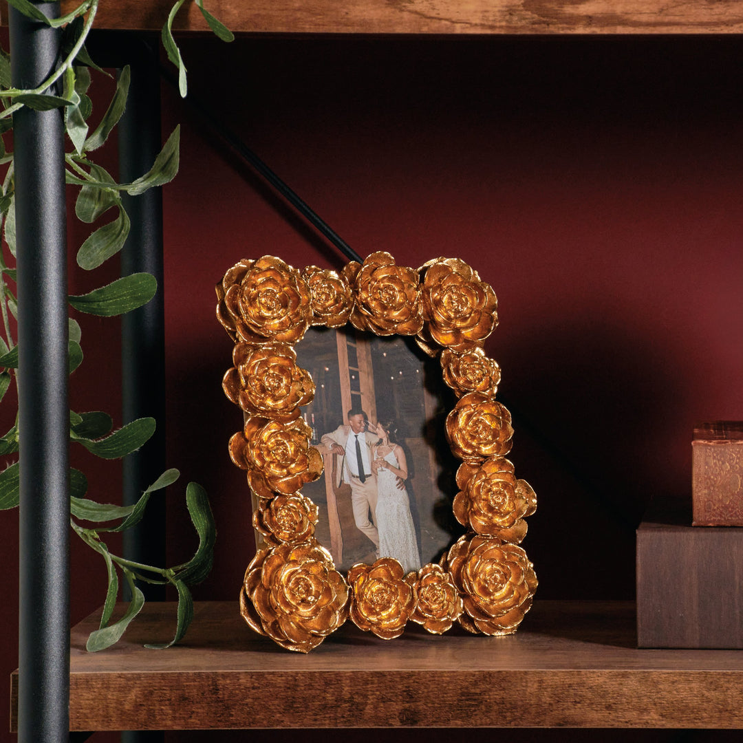 GOLD ROSE PHOTO FRAME