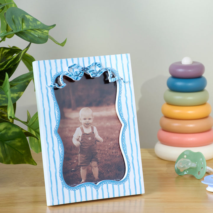 BLUE STRIPE PHOTO FRAME