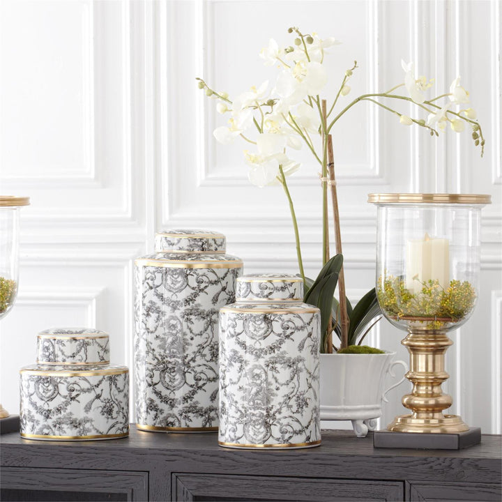 WHITE ORCHID IN 2 HANDLED WHITE DISH