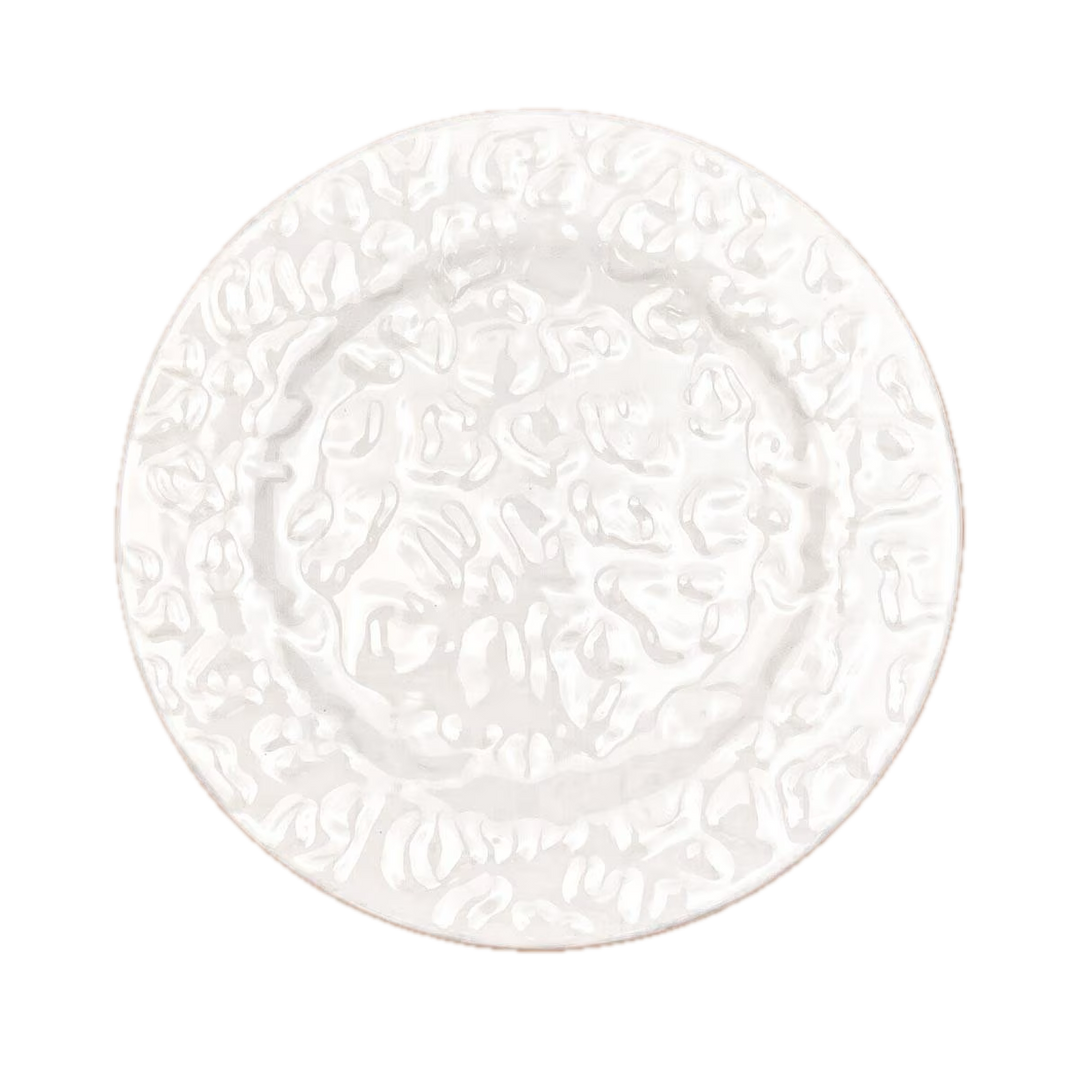 LEOPARD EMBOSSED WHITE SALAD PLATE, 8"