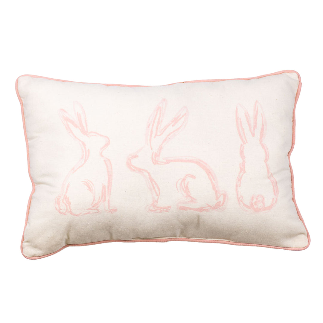 SOFT PINK BUNNY LUMBAR PILLOW