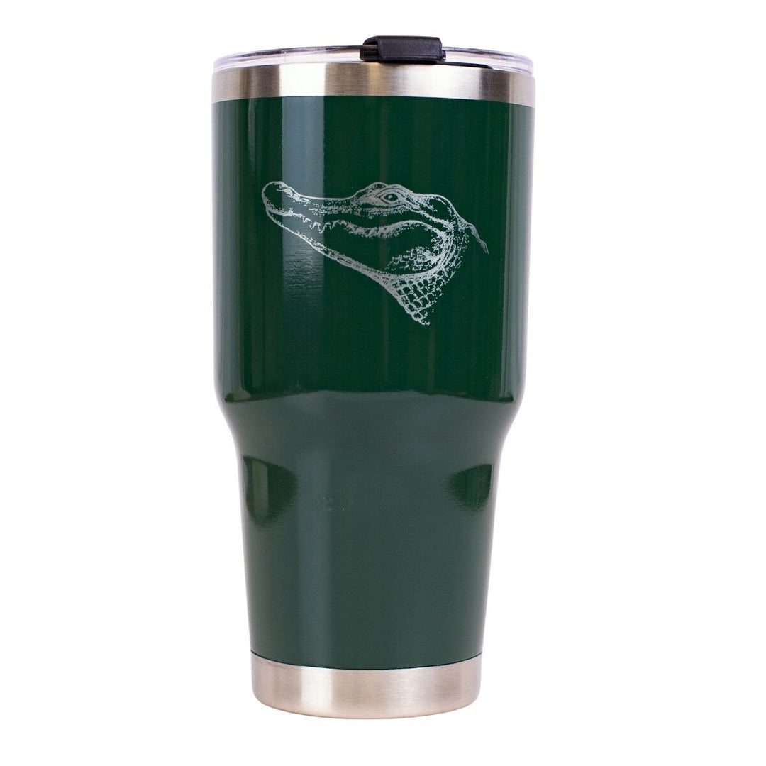 GATOR ETCHED DARK GREEN TUMBLER