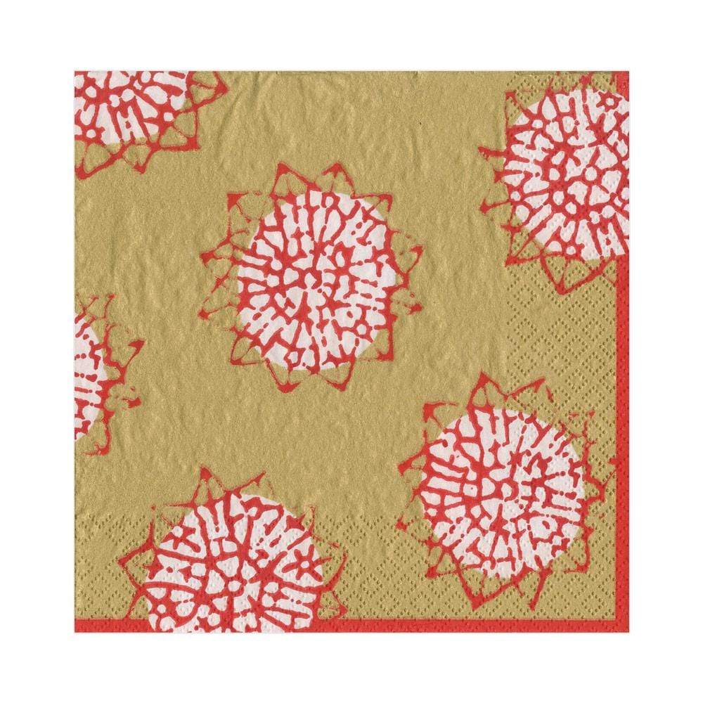 FINAL SALE CASPARI COCKTAIL NAPKINS, BLOCK PRINT STARS