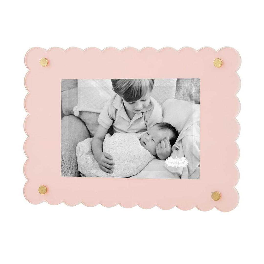 PINK SCALLOP ACRYLIC FRAME