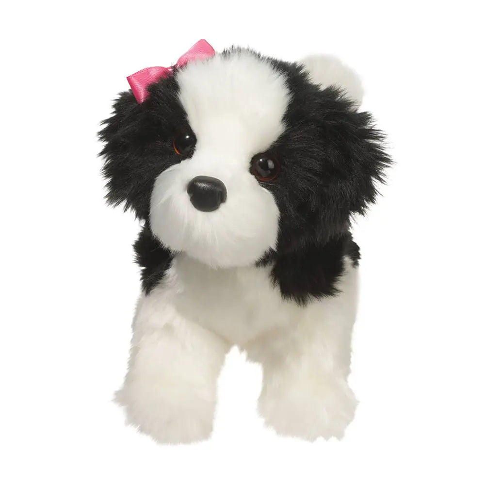 POOFY BLACK WHITE SHIH TZU STUFFED ANIMAL Walker Boutique