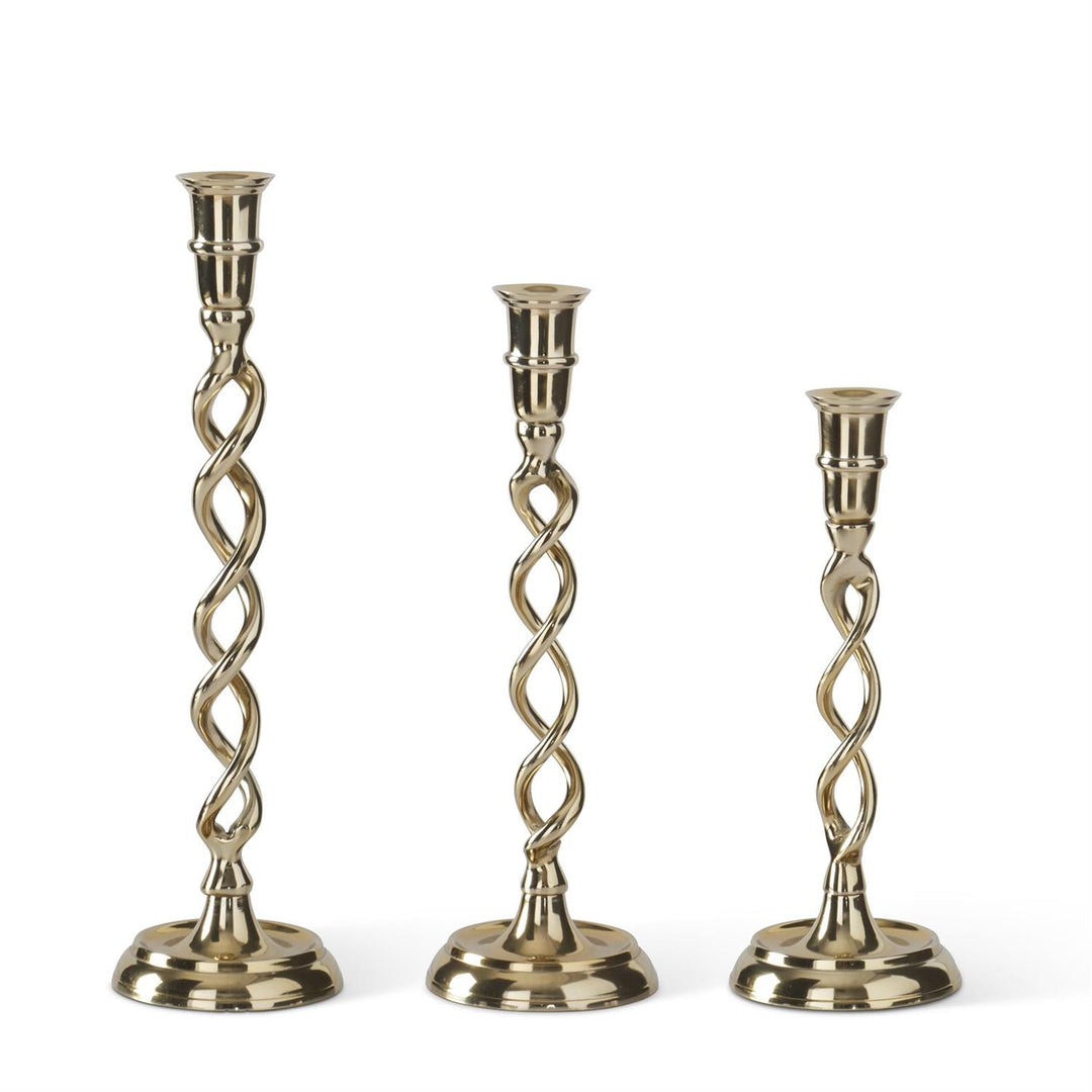 GOLD METAL TWISTED TAPER CANDLEHOLDER