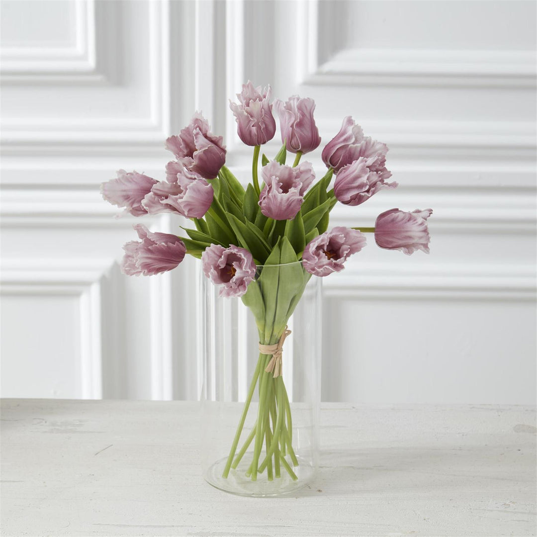 PURPLE REAL TOUCH PARROT TULIP BUNDLE