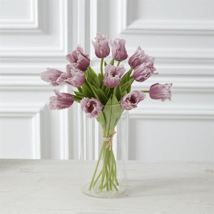 PURPLE REAL TOUCH PARROT TULIP BUNDLE