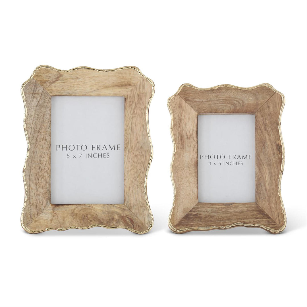 SCALLOPED GOLD EDGE MANGO WOOD FRAME