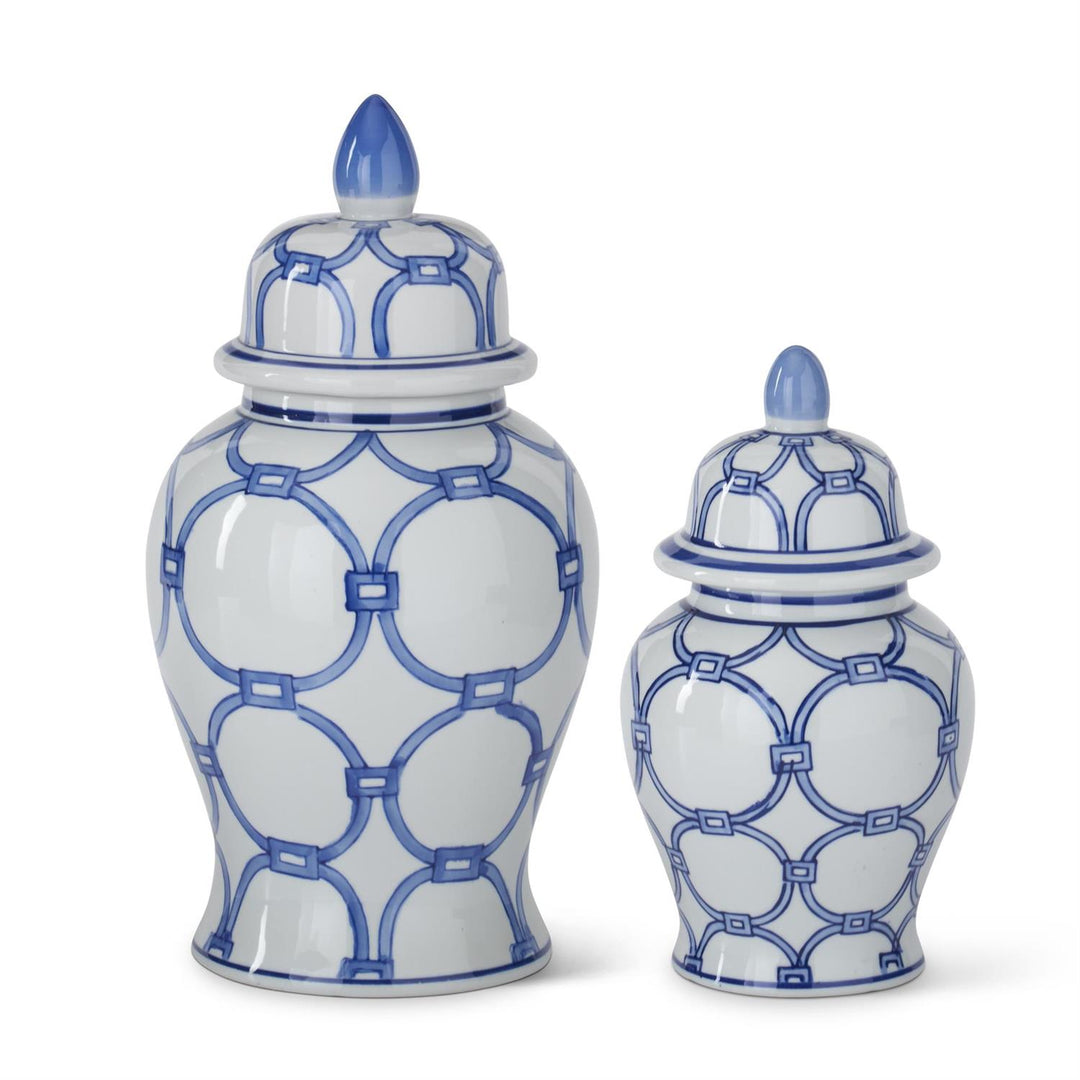 BLUE & WHITE CERAMIC GINGER JAR