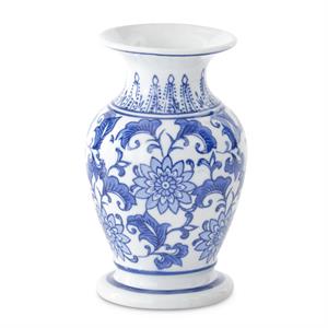 BLUE AND WHITE VASE with floral design