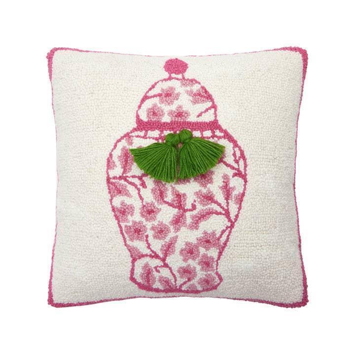 CHINOISERIE VASE WITH TASSELS HOOK PILLOW