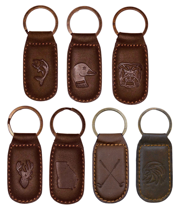 LEATHER EMBOSSED KEYCHAIN