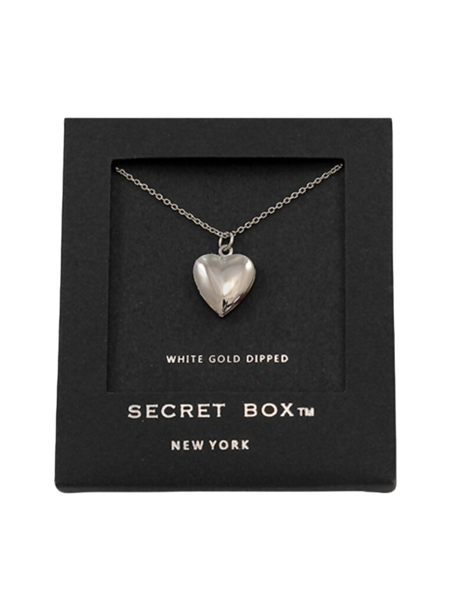 SILVER HEART LOCKET NECKLACE