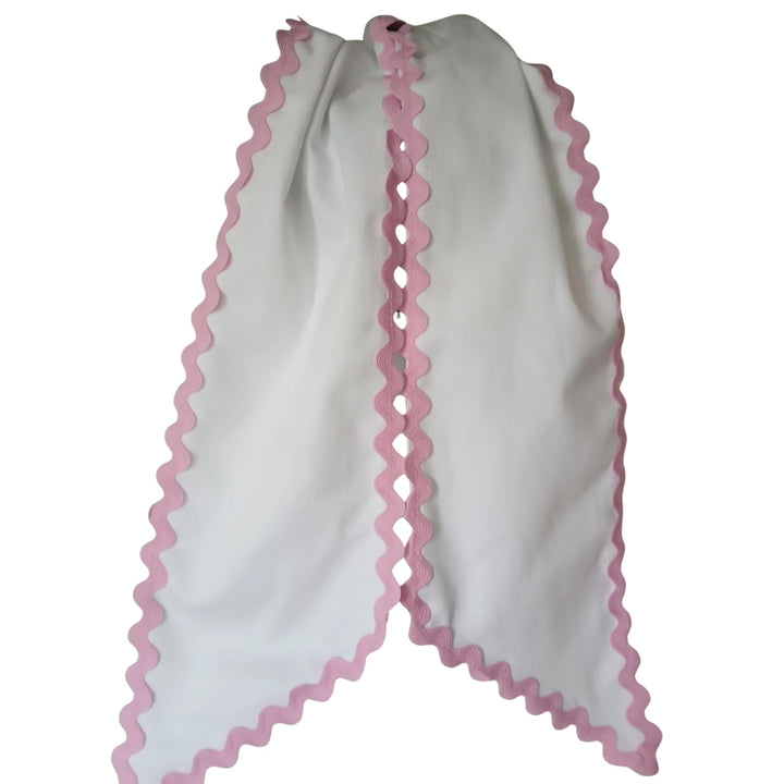 CUSTOM MONOGRAM RICK RACK TRIMMED WREATH SASH