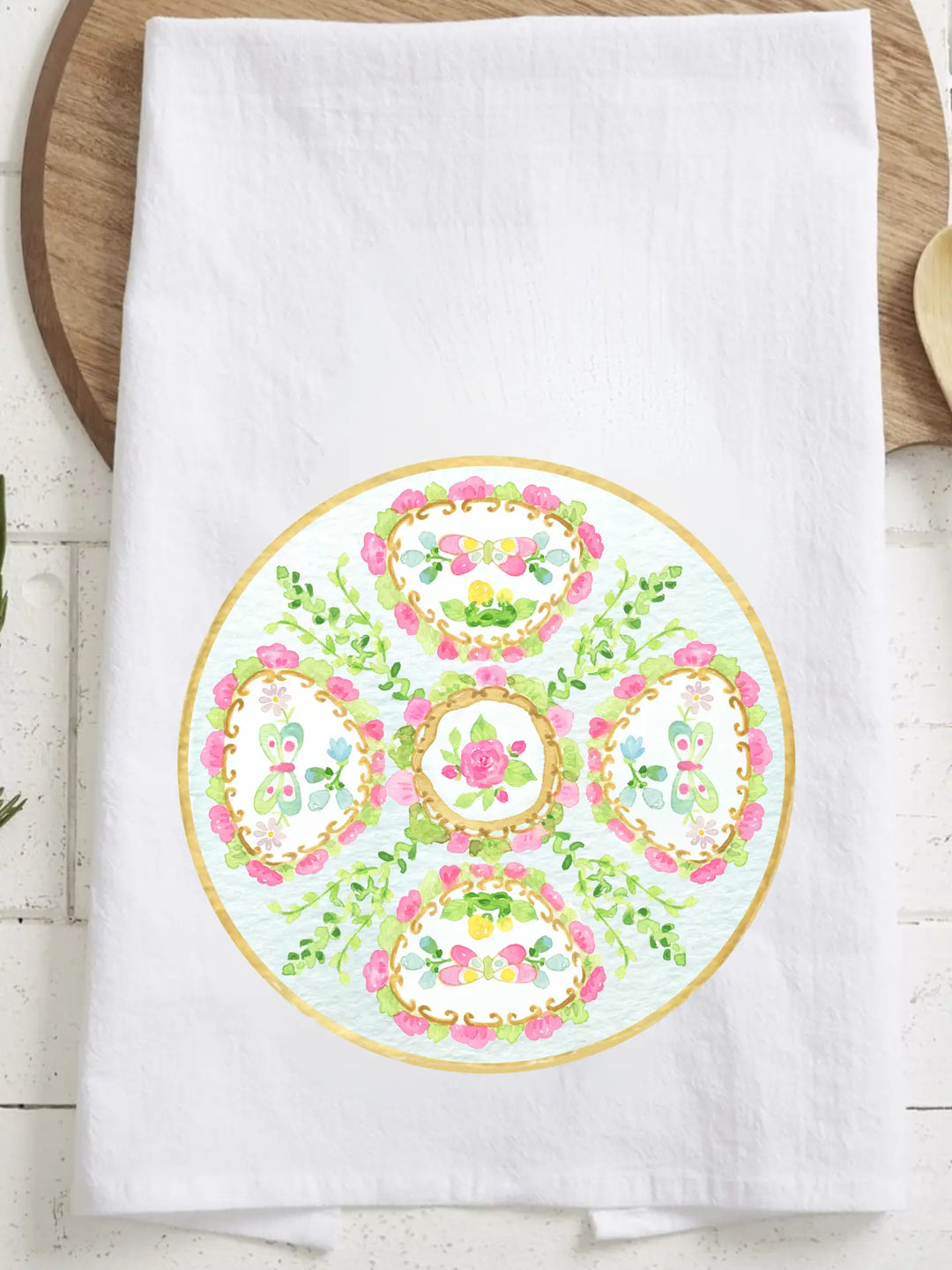 ROSE MEDALLION HAND TOWEL