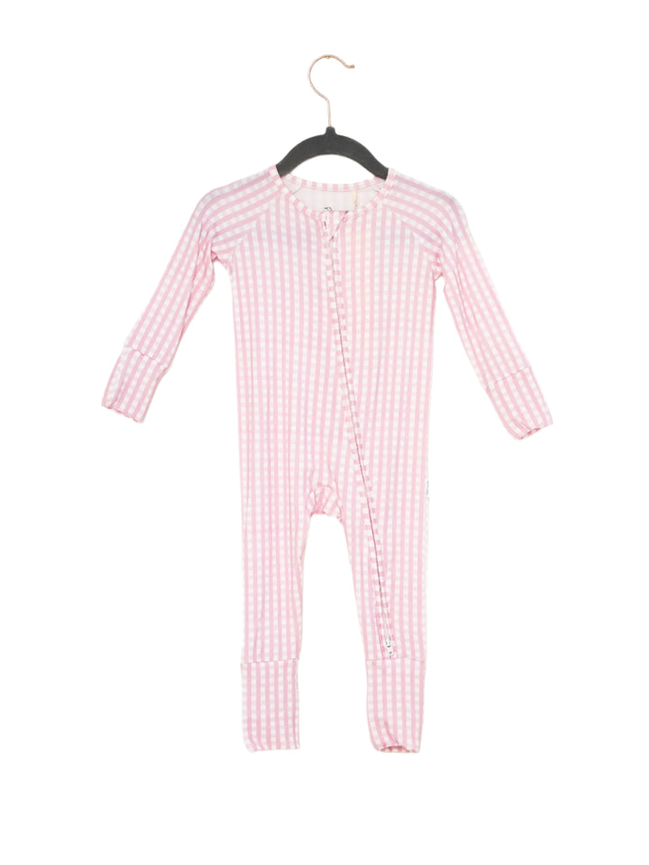 PINK GINGHAM SLEEP ROMPER