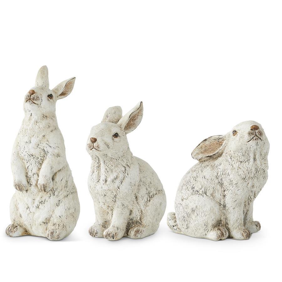 LARGE GRAY RESIN BUNNY