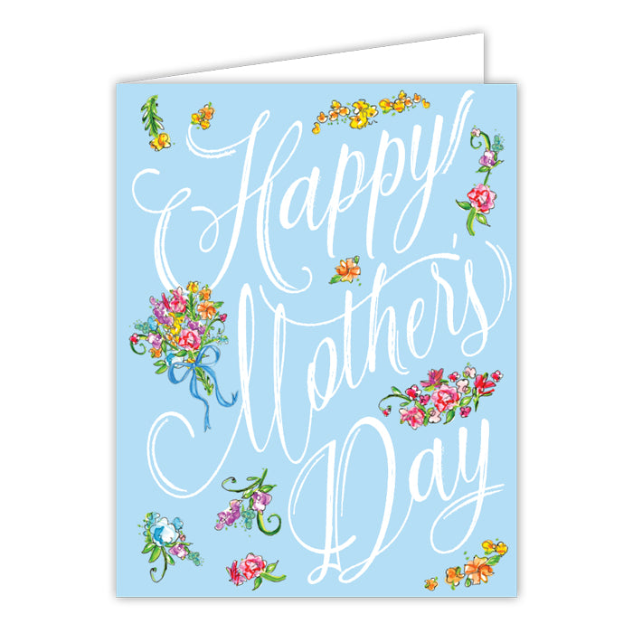 MOTHER'S DAY HANDPAINTED FLORAL BOUQUETS GREETING CARD