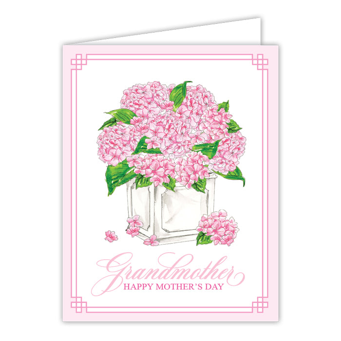 GRANDMOTHER PINK HYDRANGEA GREETING CARD