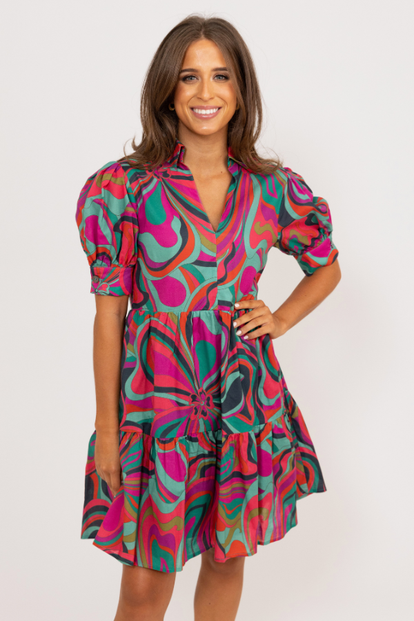 Karlie v shop neck dress