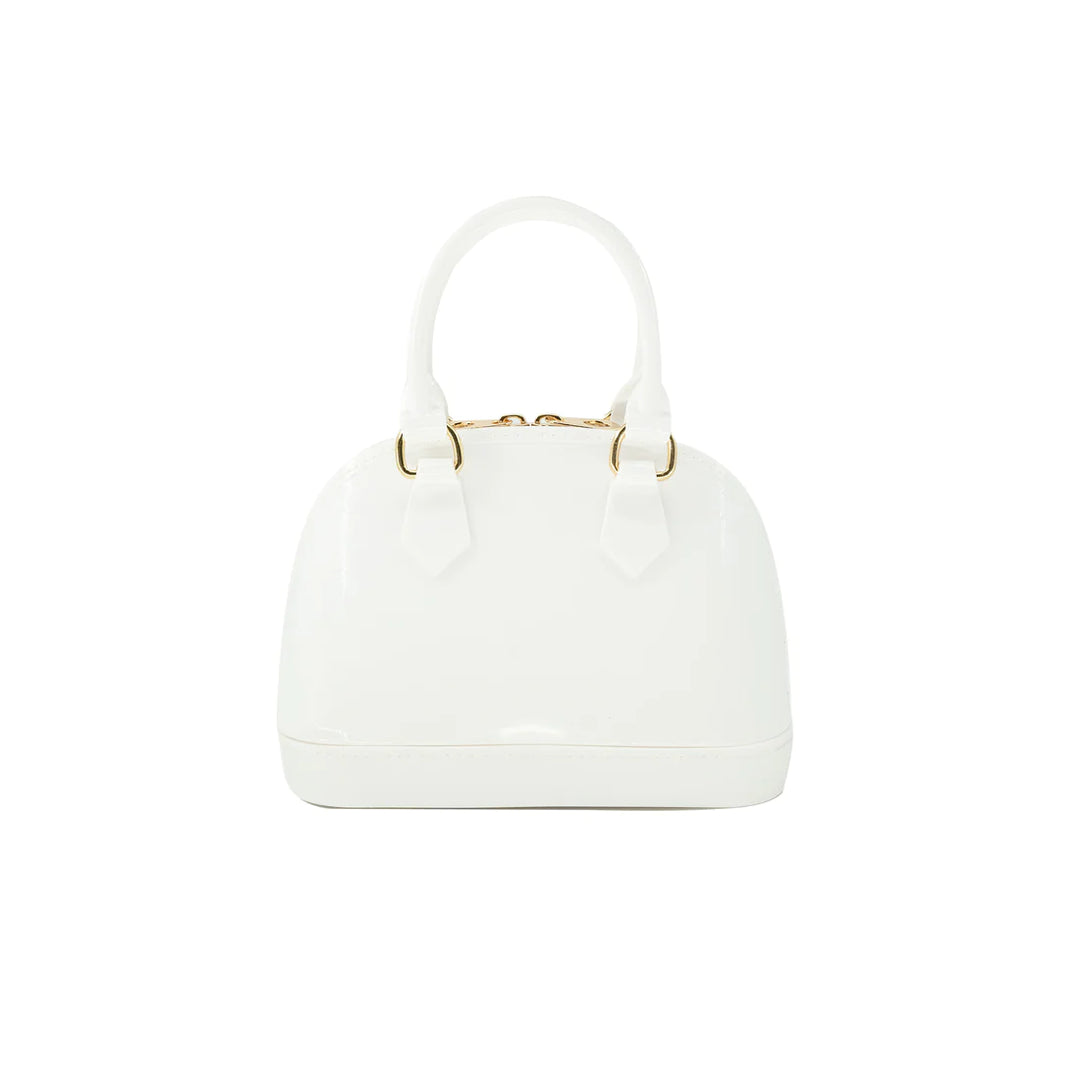 WHITE JELLY ZIP MINI BAG