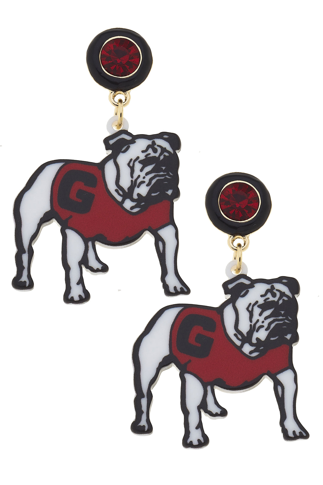 GEORGIA HAIRY DOG RESIN MASCOT EARRINGS