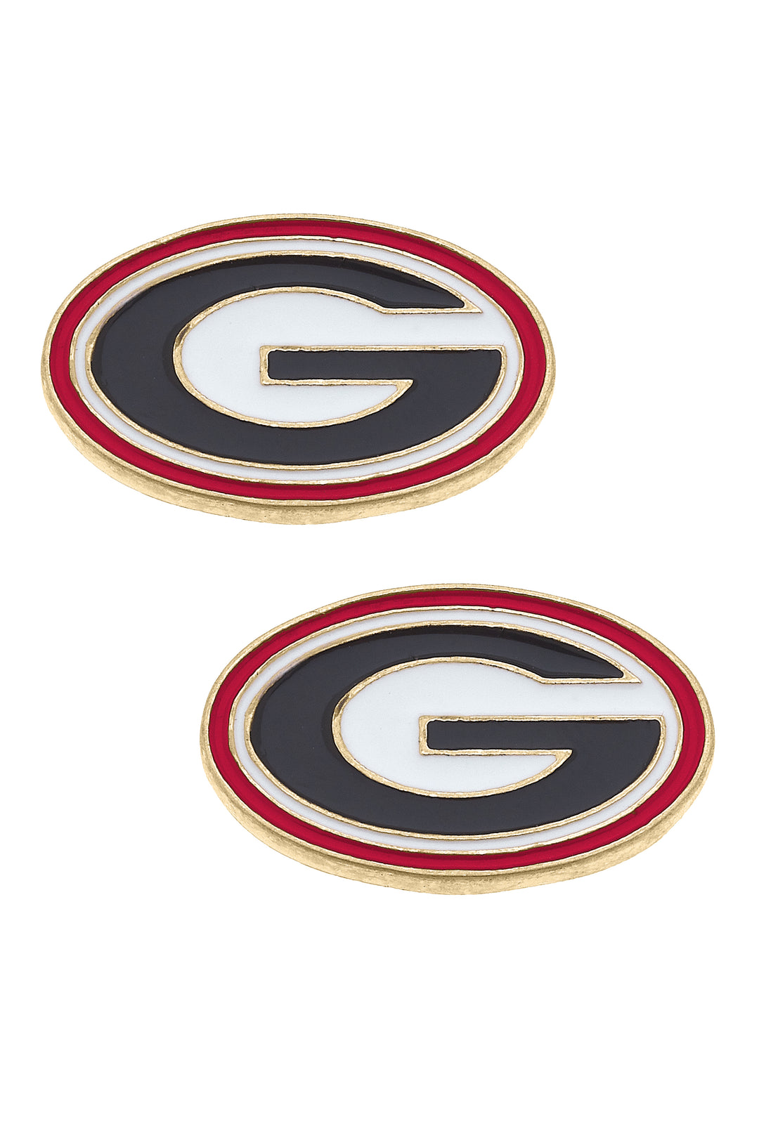 GEORGIA BULLDOGS ENAMEL STUD EARRINGS