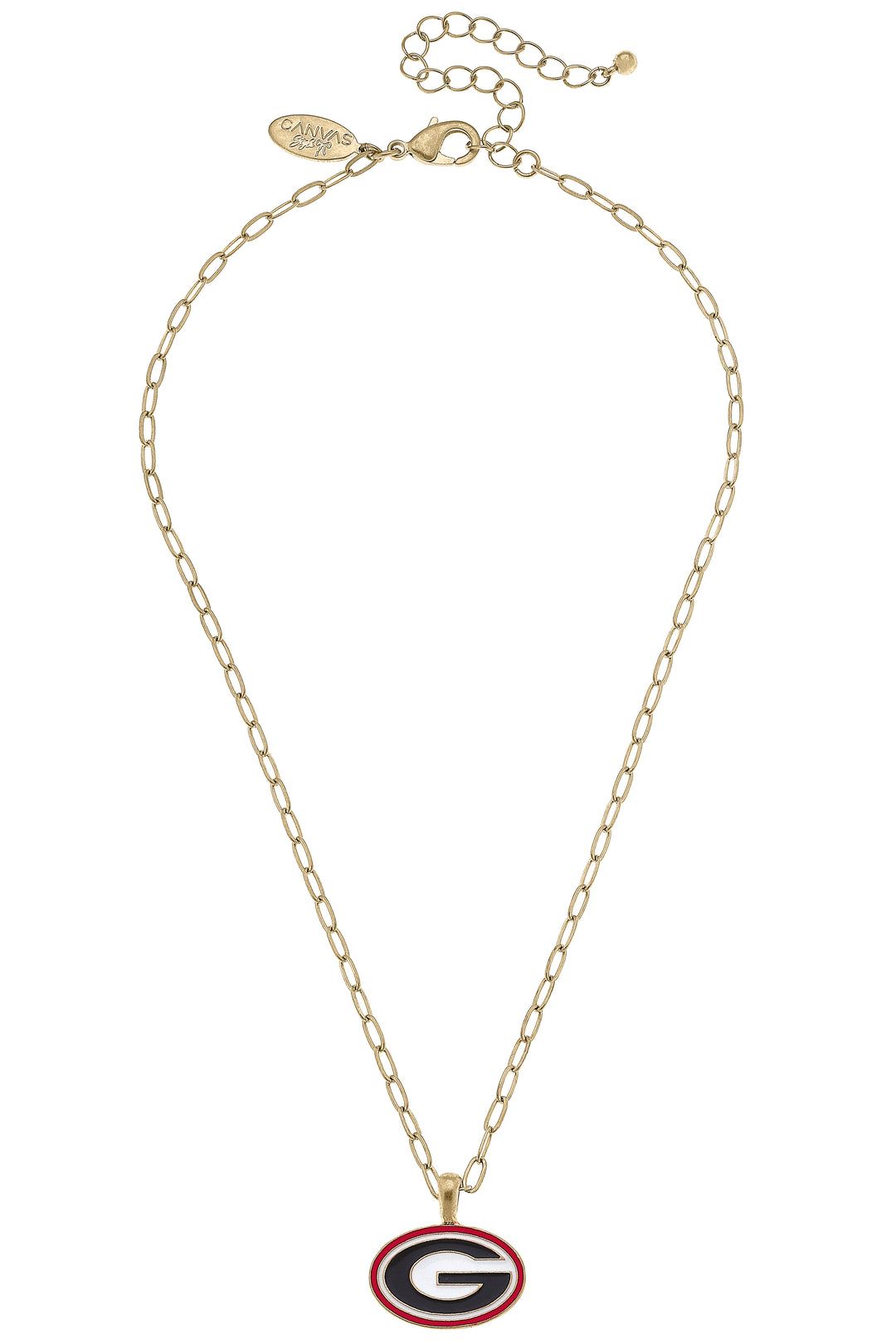 GEORGIA BULLDOGS ENAMEL LOGO NECKLACE