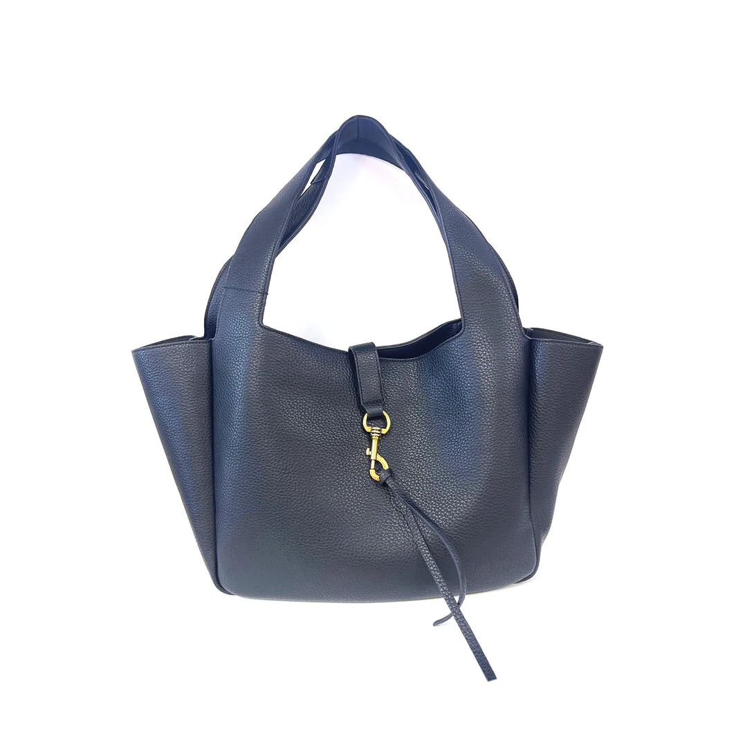 BLACK TOTE WITH LATCH
