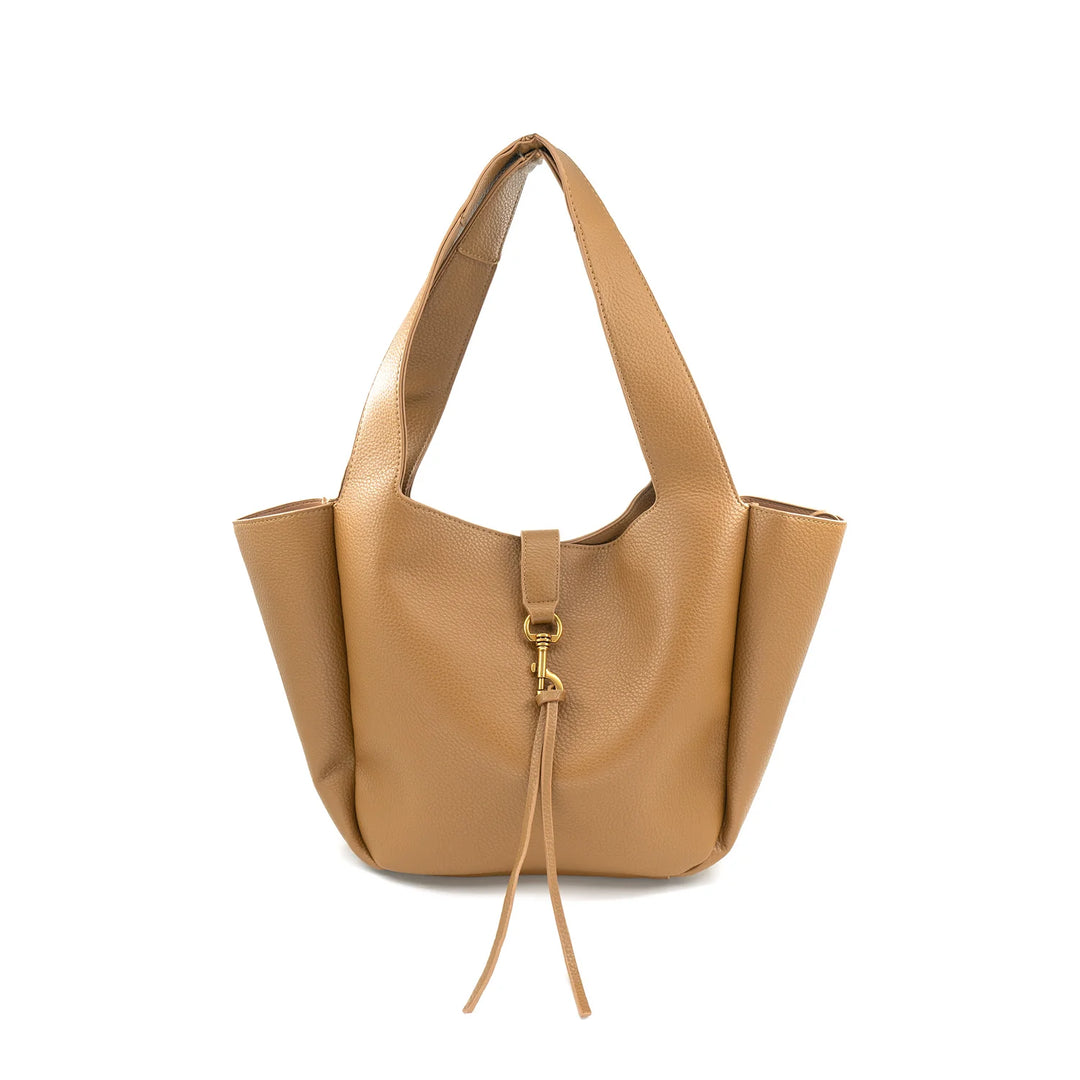 TAN TOTE WITH LATCH