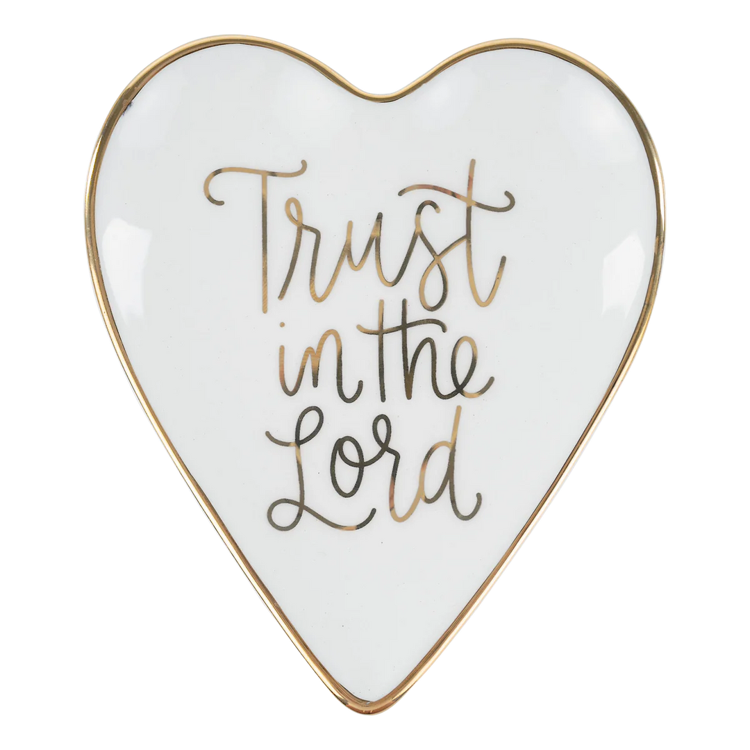 TRUST IN THE LORD GOLD TRINKET TRAY